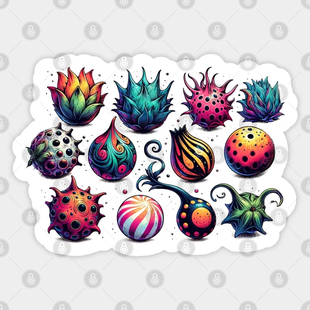 Stylized Devil Fruits: One Piece Inspiration Sticker by Doming_Designs